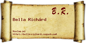 Bella Richárd névjegykártya